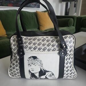 Rare Y2K Paul Frank x Axl Rose Collab Rock + Roll Black & White Satchel Bag